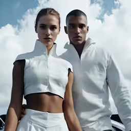 two people standing next to each other