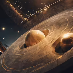 a large space station with futuristic design is shown