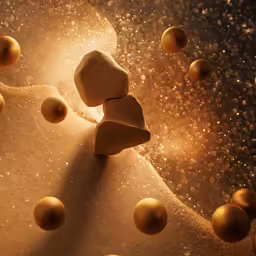 there are small rocks on the ground and glittery