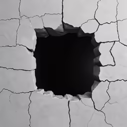a black hole in the middle of the wall