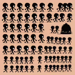 an animation book of aliens running through the park,an image of an animation of several different people