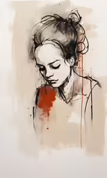 painting with acrylic paint effect that is a woman
