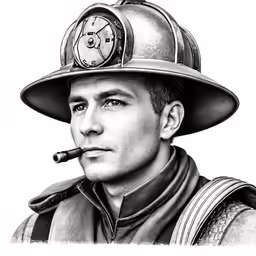 a man with a helmet is wearing a pipe