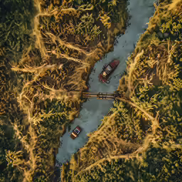 a long view of boats out on the river