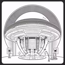 this is a design for an underground facility with a circular staircase and many windows,an architecture drawing of the inside of a building
