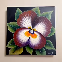 a picture of an artistic painting on a wall,an image of colorful flowers painted on a wall
