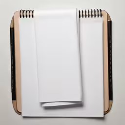 three blank papers with black and white markers and lined pages