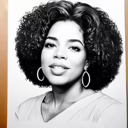 a portrait drawing of the actress and singer, ella jackson