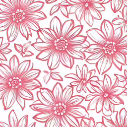pink flowers in watercolor on white background