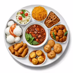 an arrangement of different food items arranged on a plate