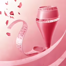 a pink vase with tape around it and broken glass