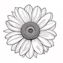 an illustration of a large flower with a spiral inside it,sunflower coloring pages with pencil drawing technique