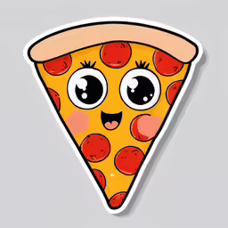 the face of a pizza with eyes