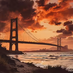 a beautiful sunset over the golden gate bridge