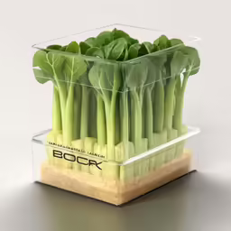 several pieces of green vegetables in plastic containers