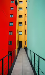 the pathway from three building to another