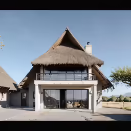 the front entrance of an unusual looking home