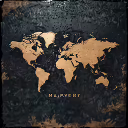the world map on a dark background