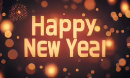 a red happy new year greeting card with sparklers