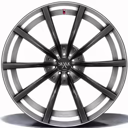 a wheel with black spokes on a white background