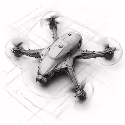 a drawing of an old airplane is shown in black and white