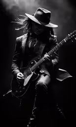 a person in a cowboy hat holding a guitar