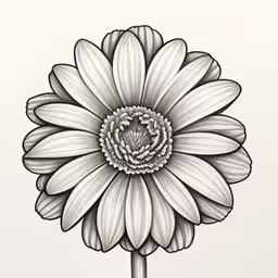 an ink drawing of a large white flower,a black and white drawing of a flower on a white paper