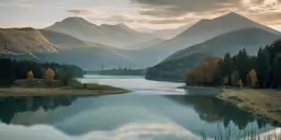 a beautiful, peaceful and serene scenery of a mountain lake