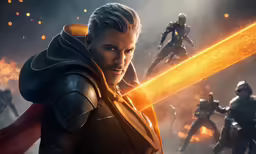 avengers age war 2 poster, featuring thor with his sword
