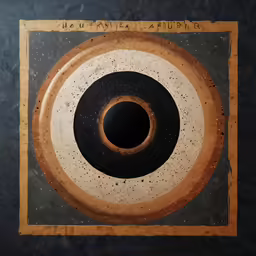 an artistic photograph of a black circular
