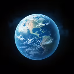 an image of the earth with lights on it