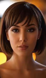 a woman in a black strapless dress with dark brown hair