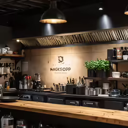 a counter is filled with assorted cups