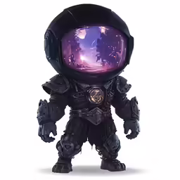 a cartoon figure wearing a helmet and eyeliners