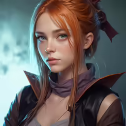 a very pretty girl with a big bow on her head