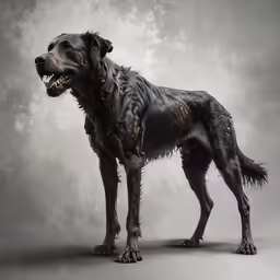 a big black and brown dog with all of his hair