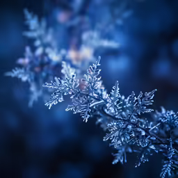 a snow covered branch of an evergreen tree