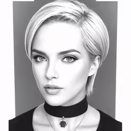 a woman wearing a black shirt and necklace