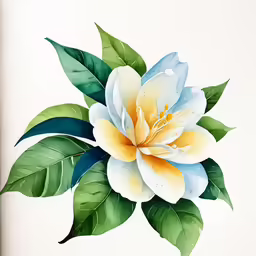 a close - up of a flower with leaves