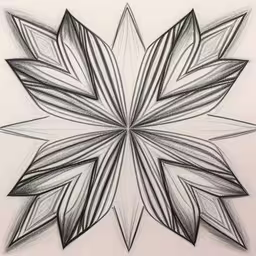 a drawing of a leaf made with various lines