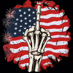 the peace sign in front of an american flag