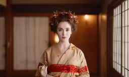 a beautiful woman dressed in a traditional japanese fashion
