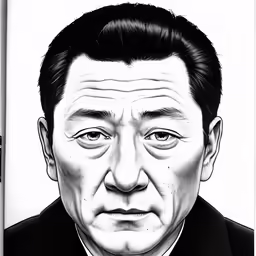 drawing of a man in suit and tie