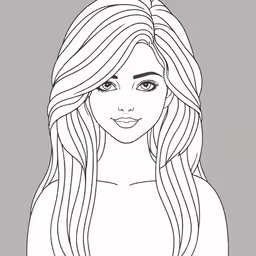 a drawing of a young girl with long hair and large breast