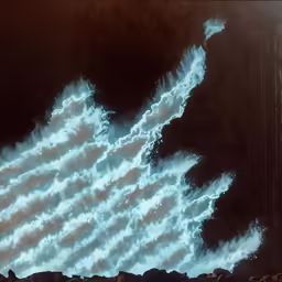 a colorful picture of some clouds coming out of a fire