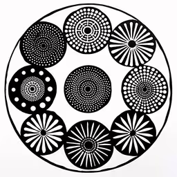 a black and white abstract design on a plate,an art project that is designed to be unique and fascinating