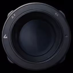 the lens body for a camera, black background
