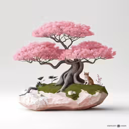 a statue is shown in the shape of a bonsai tree