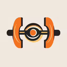 an orange and black design on a white background