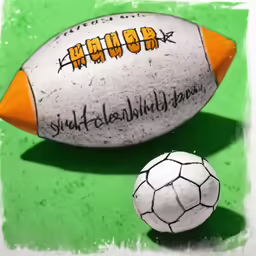 an illustration of a soccer ball and soccer glove